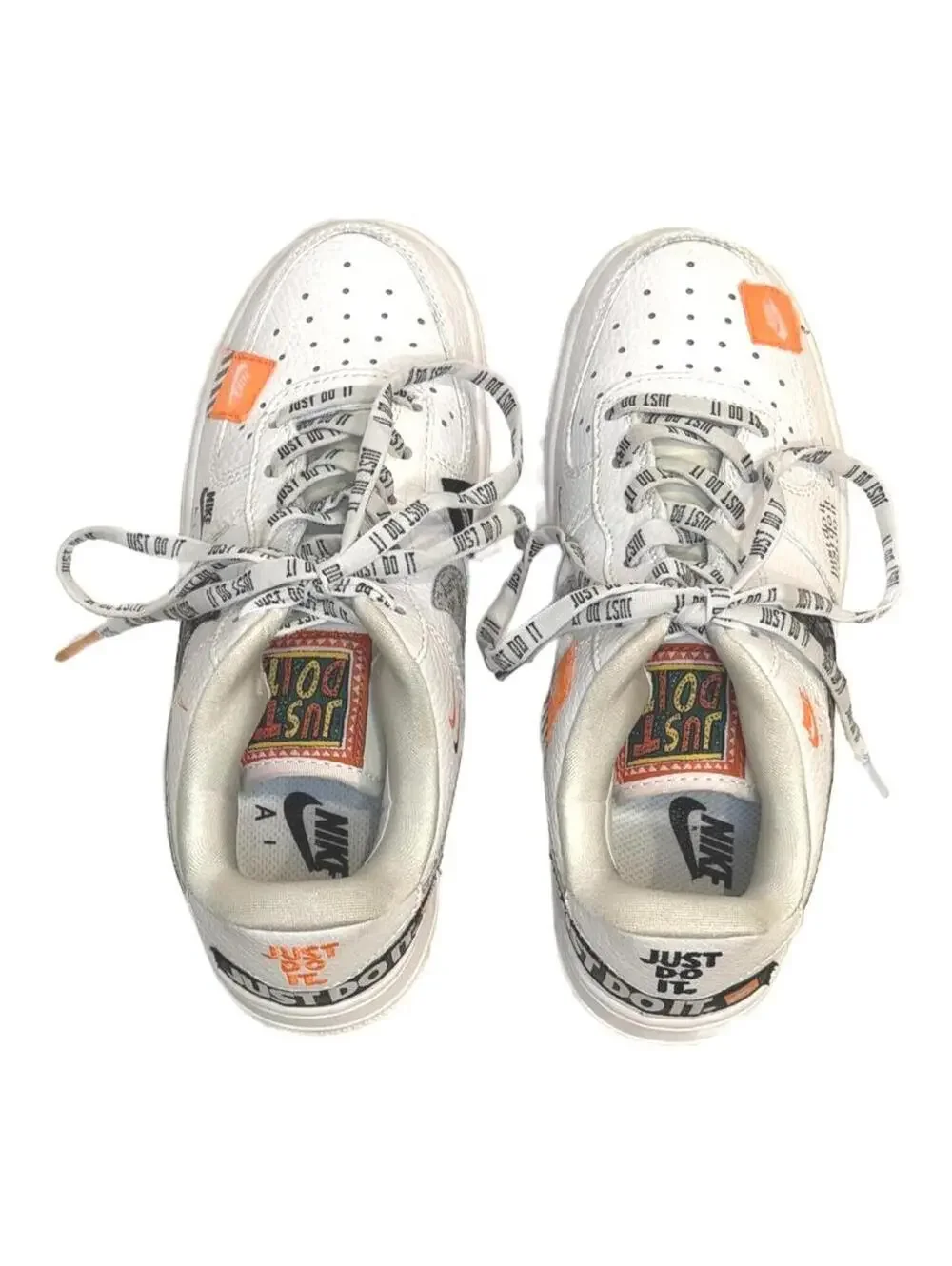 Nike Air Force 1 Low '07 Premium Just Do It White‎ Orange Boys Size 5